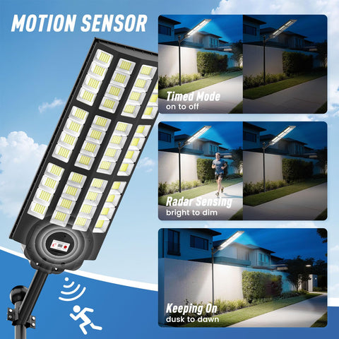 ZIZIWIN solar street light dusk-to-dawn performance for exterior lighting
