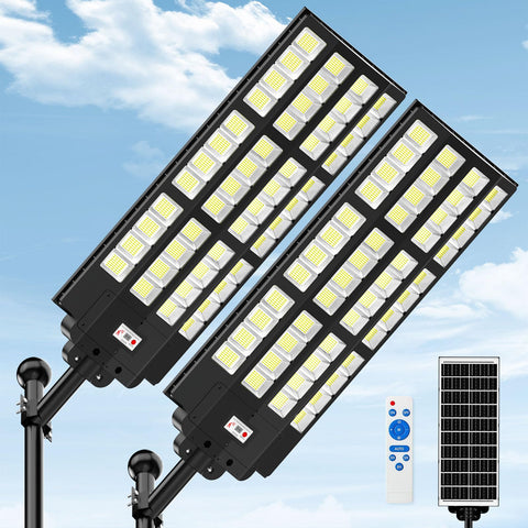 ZIZIWIN 15000W front view solar street light delivering bright, extended coverage.