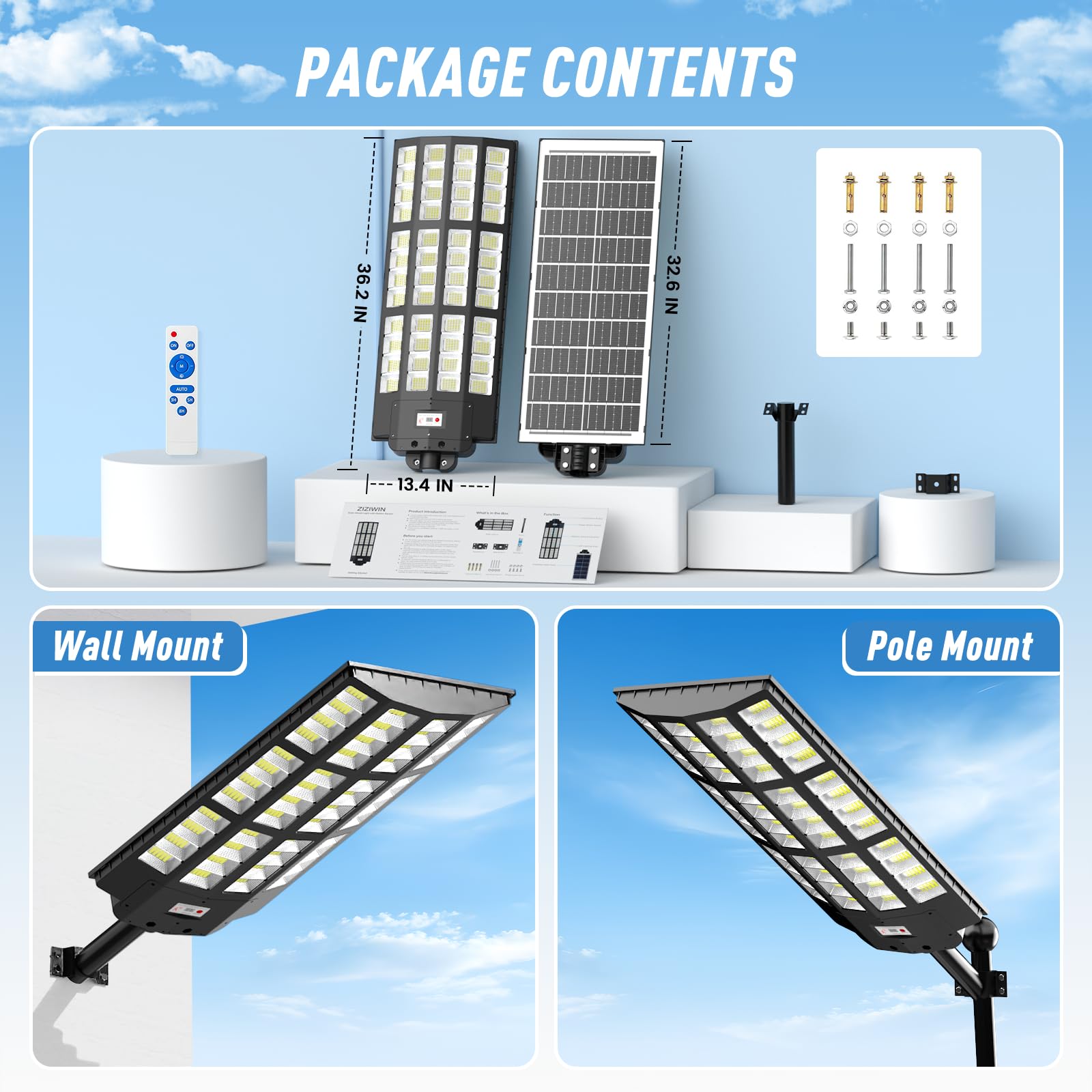 ZIZIWIN 15000W remote control image shows quick configuration and control.