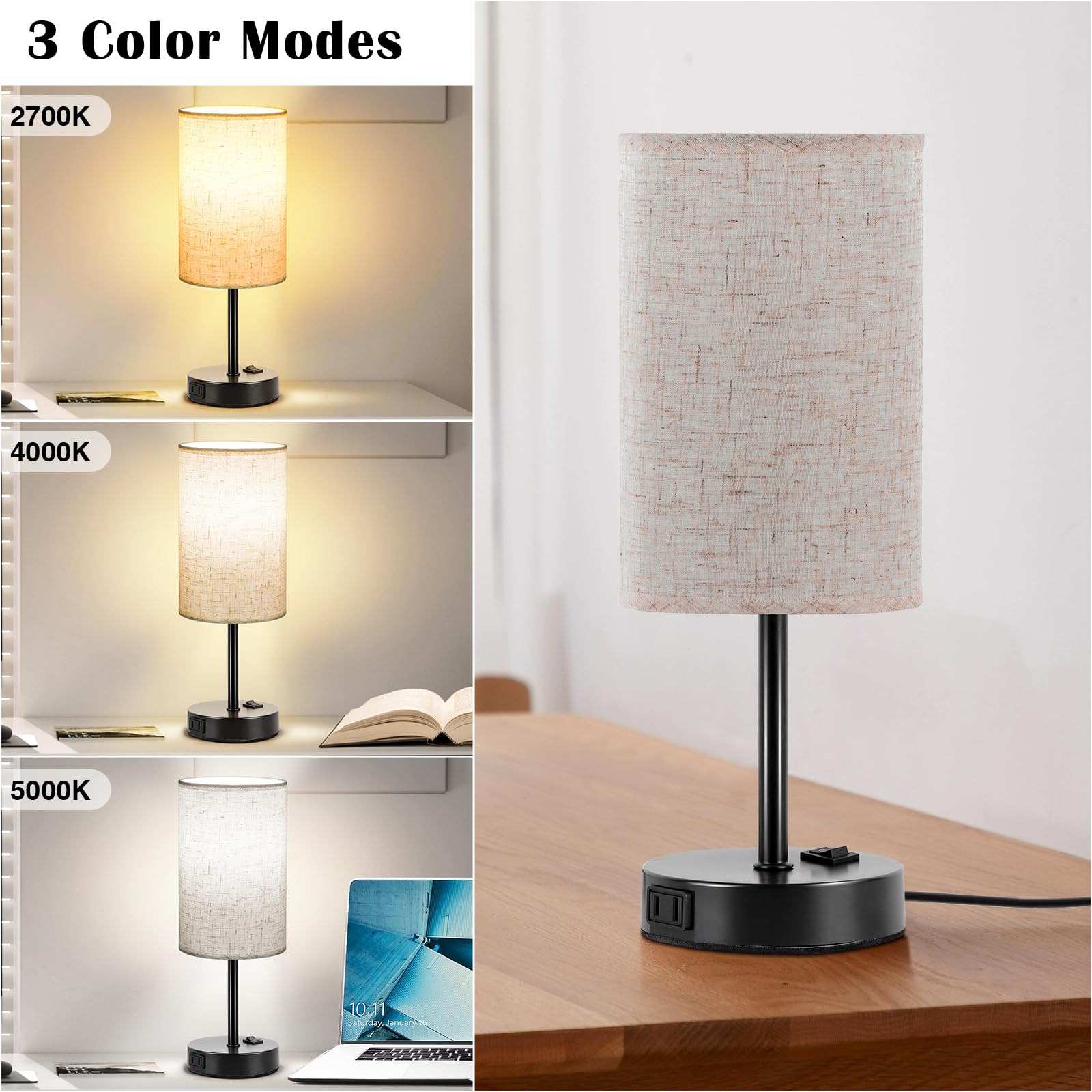 ZJOJO lamp with built-in AC outlets enables convenient device charging