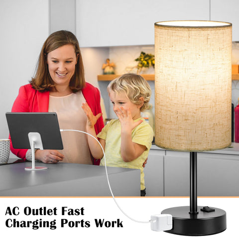 ZJOJO table lamp features a black base for a minimalist, modern look