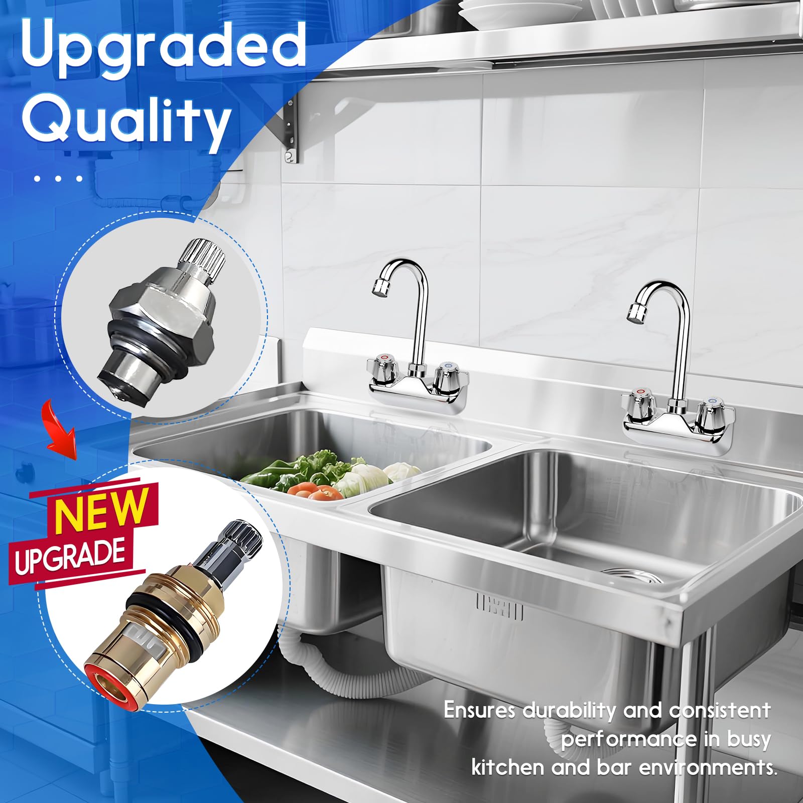 ZKDAUSDO dual-knob temperature controls for quick hot or cold water access.