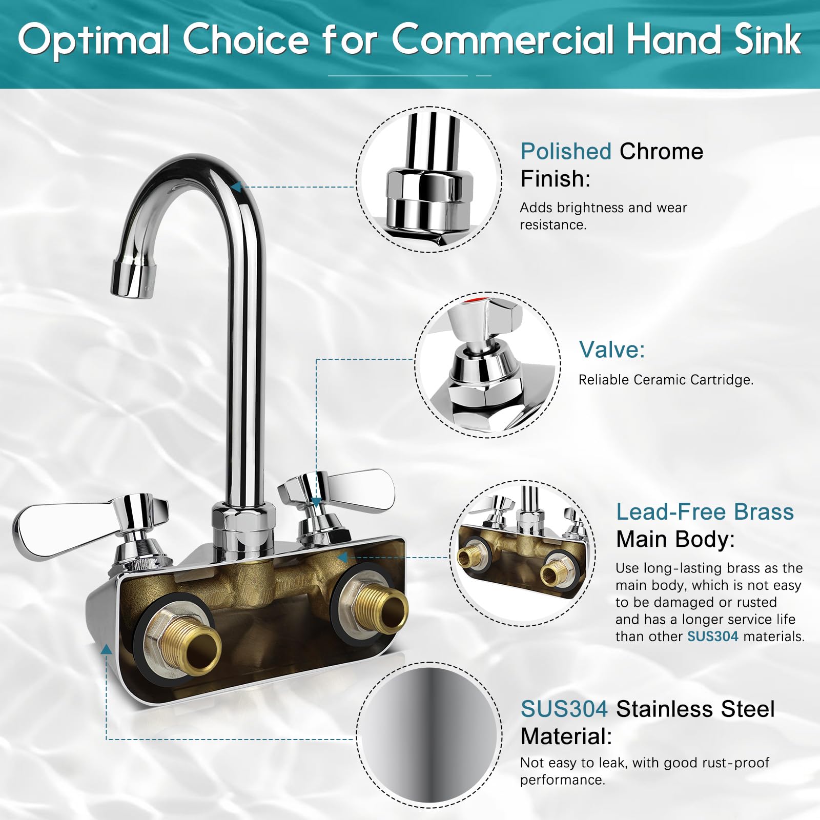 ZKDAUSDO dual-lever hot-cold control streamlines temperature selection.