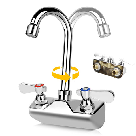 ZKDAUSDO leak-free commercial hand sink faucet with brass and chrome finish for durability.