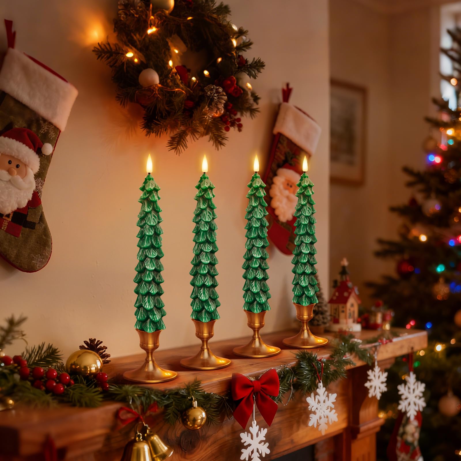 ZLCYFJIXV battery-operated candles run on standard AAA batteries.