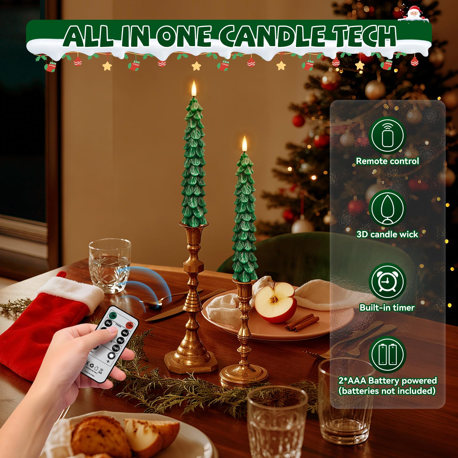 ZLCYFJIXV tree-shaped candles add festive charm to any room.