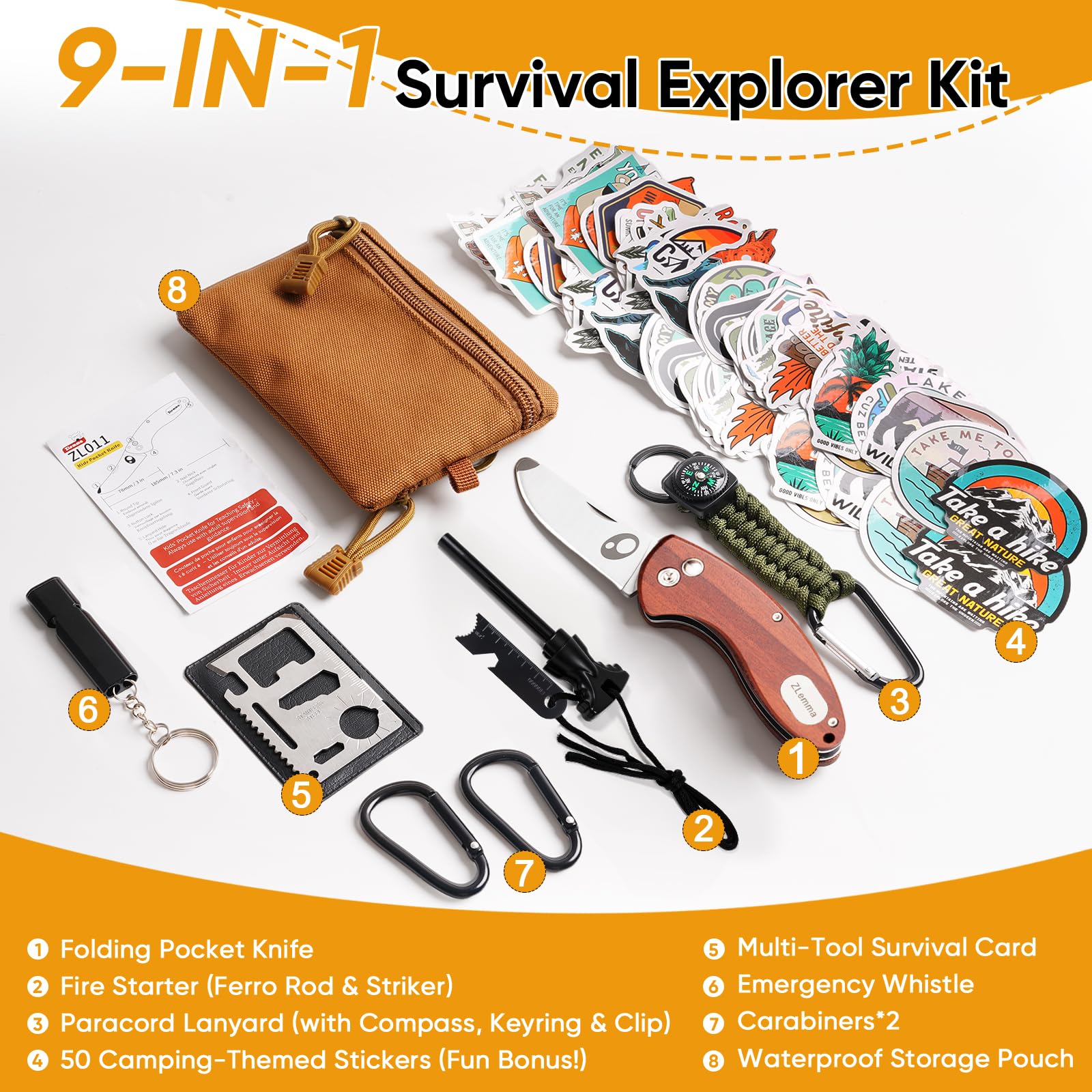 ZLemma waterproof pouch storing tools for quick outdoor adventures with kids