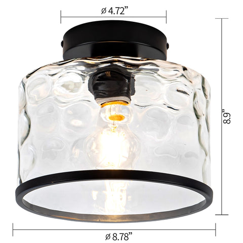 Zlepmlla black semi-flush mount showcasing matte finish in entryways