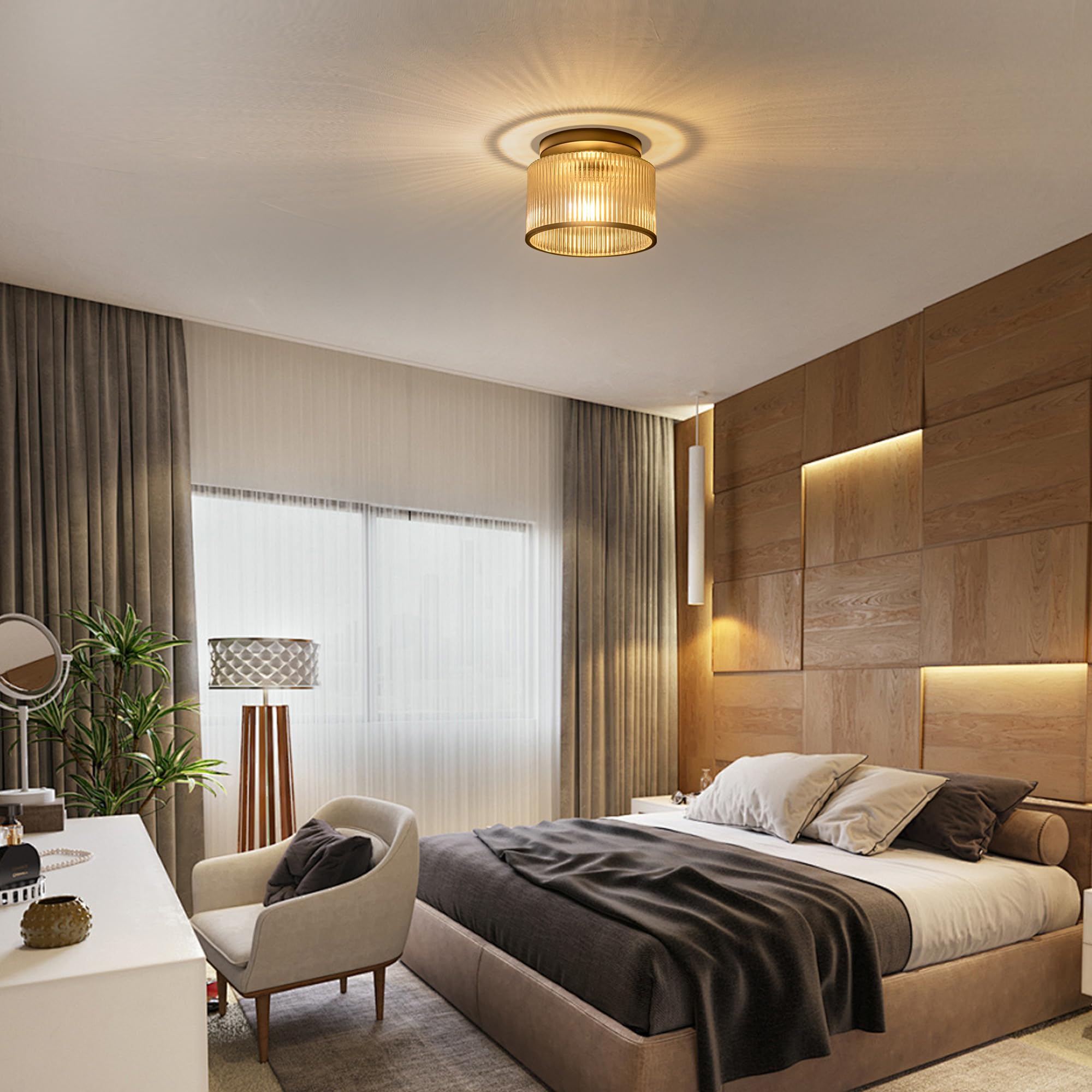 Zlepmlla entryway ceiling light adds sleek, inviting entry.