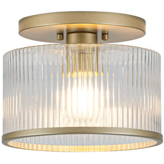 Zlepmlla glass ceiling light with clear ribbed shade for warm hallway illumination.