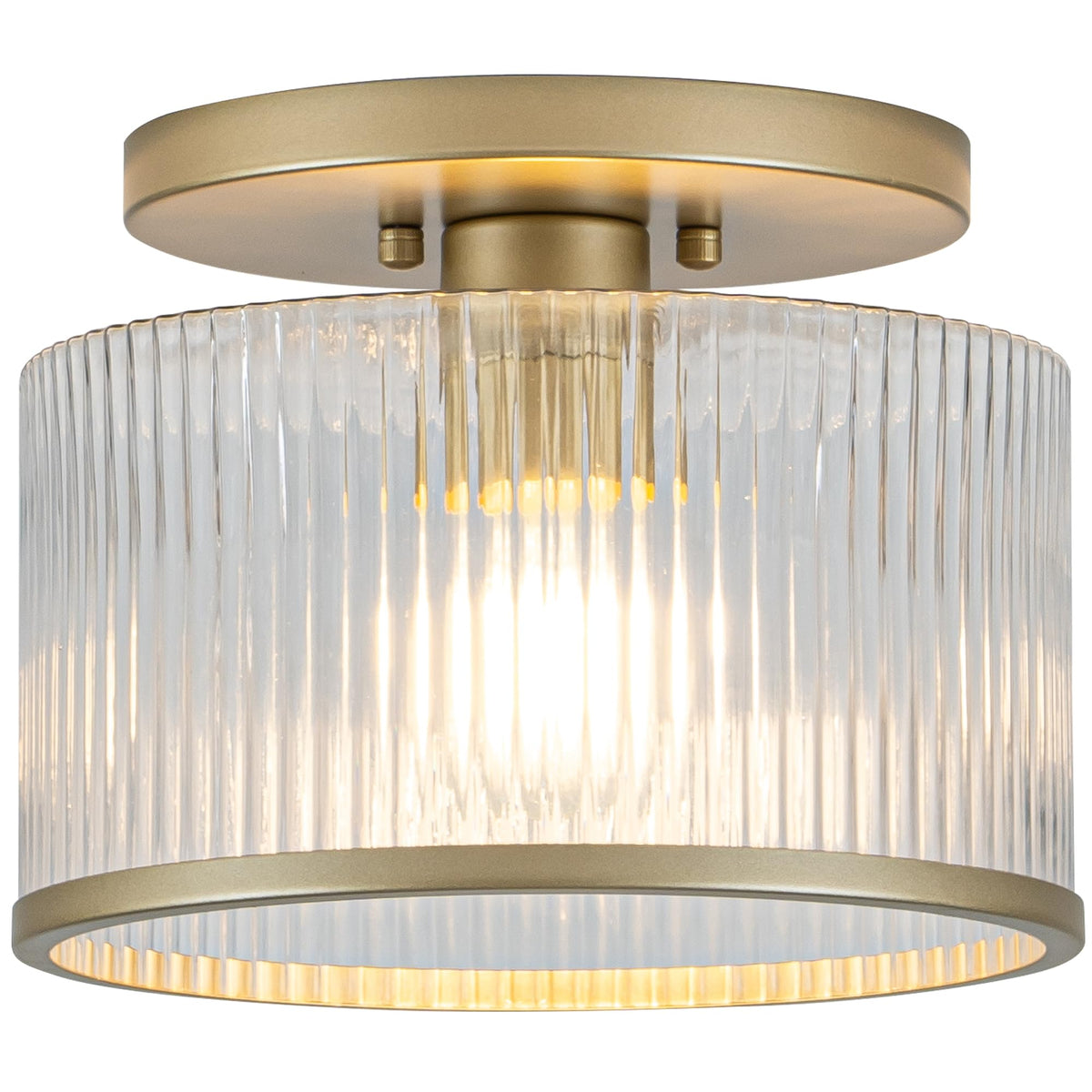 Zlepmlla glass ceiling light with clear ribbed shade for warm hallway illumination.