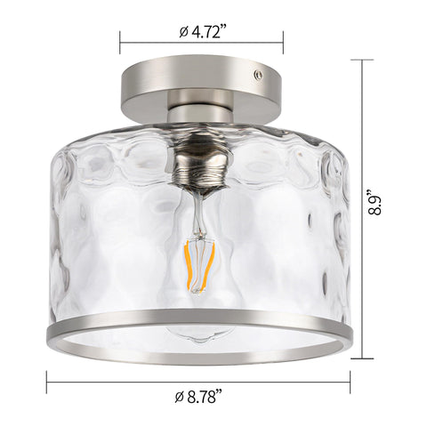 Zlepmlla clear hammered-glass shade close-up highlighting farmhouse charm
