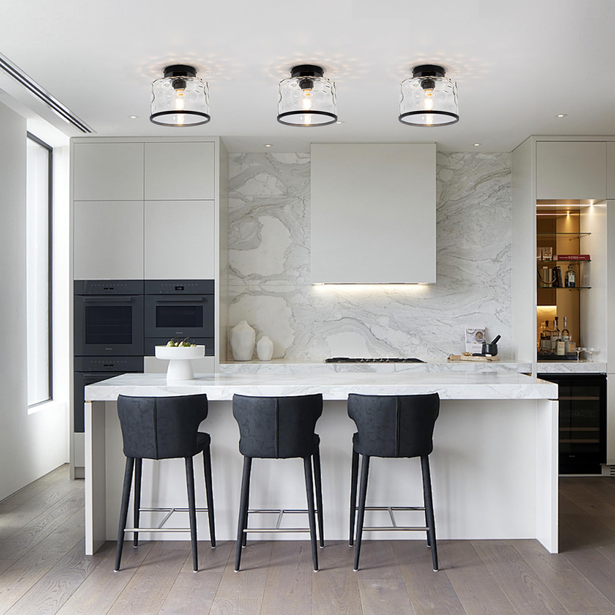 Zlepmlla hammered glass shade adds bathroom ceiling illumination