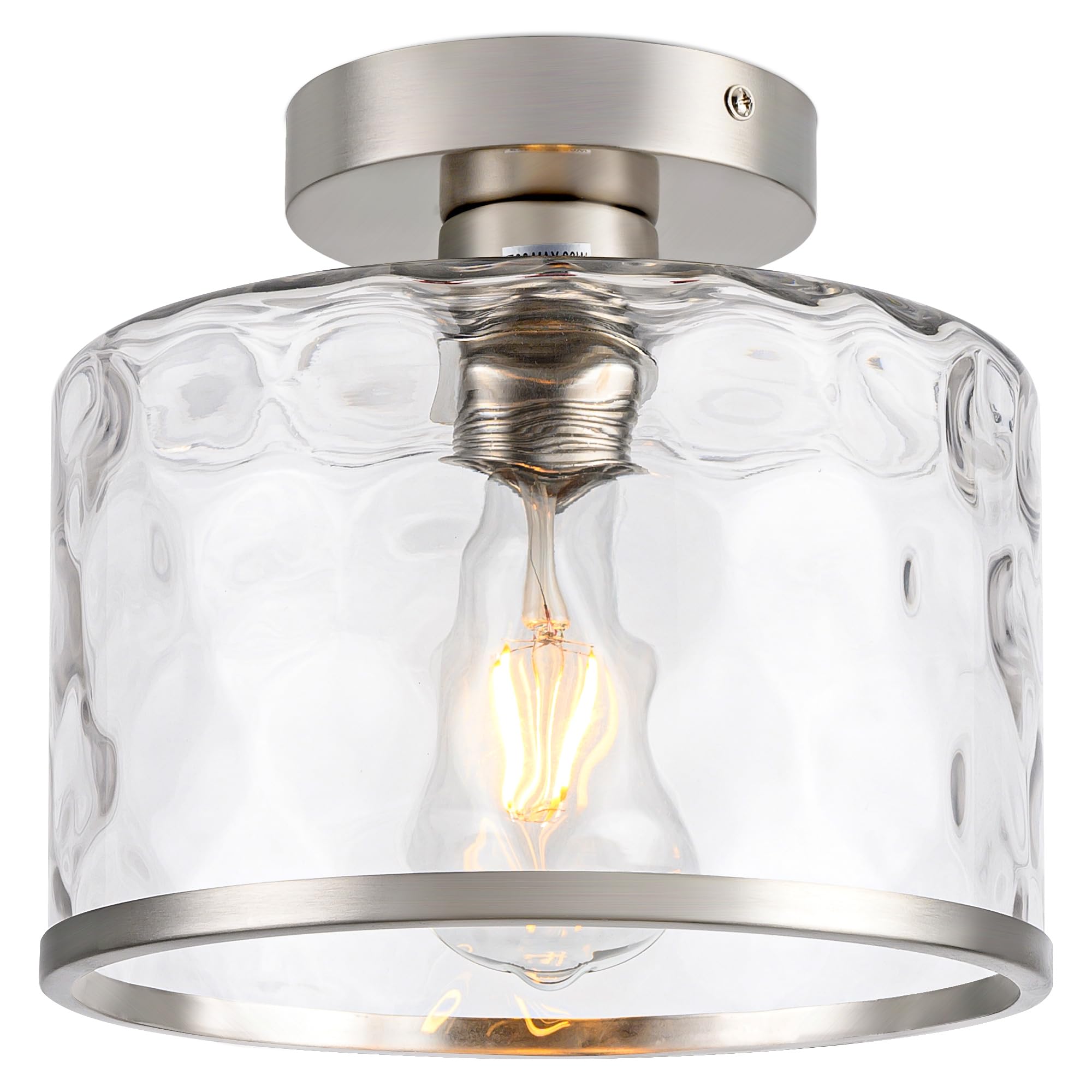 Zlepmlla modern semi-flush mount with hammered glass for warm ambient lighting