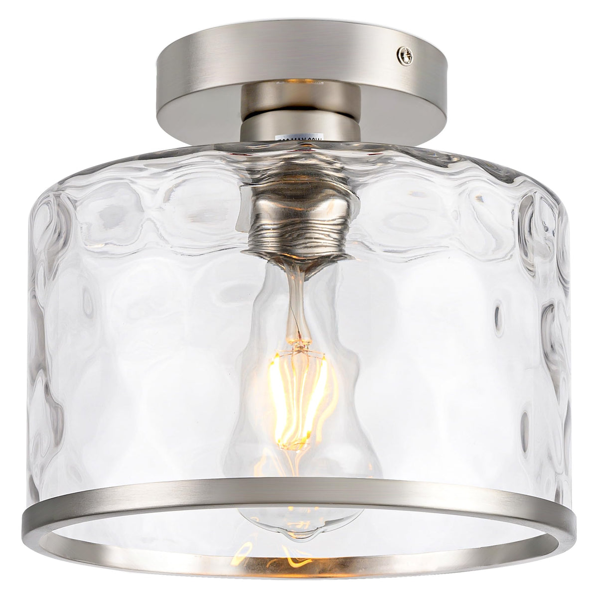 Zlepmlla modern semi-flush mount with hammered glass for warm ambient lighting