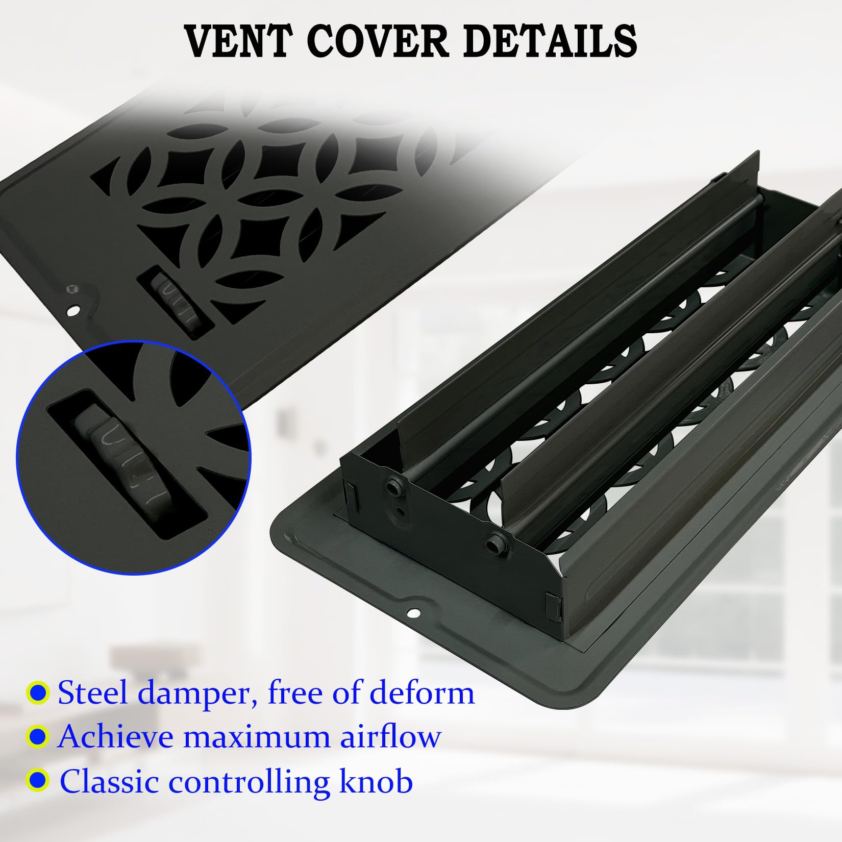 ZLEYECZ wall or floor vent cover supports versatile placement and smooth airflow.