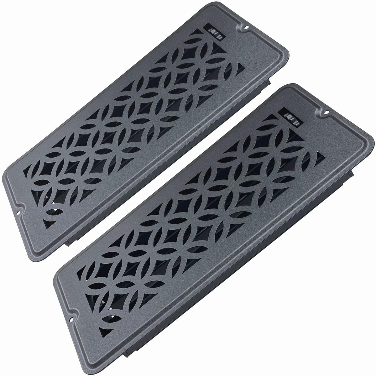 ZLEYECZ 4x10 textured black vent cover for durable floor or wall mounting with adjustable airflow.