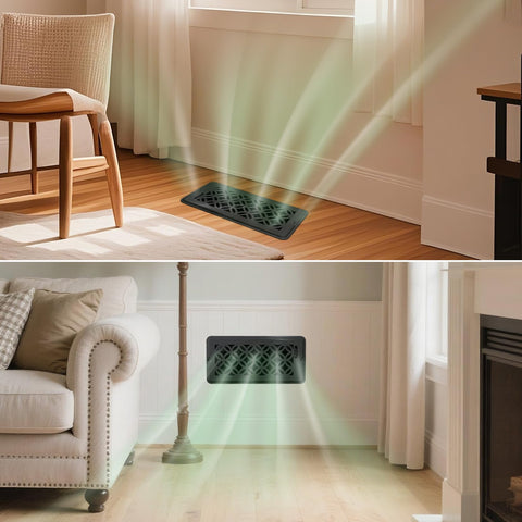ZLEYECZ 4x10 vent cover with two-piece lever enables quiet, precise airflow control.