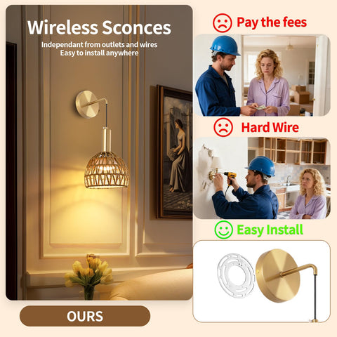 Zlierop remote-controlled sconce set allows brightness and color temperature changes from 15 feet