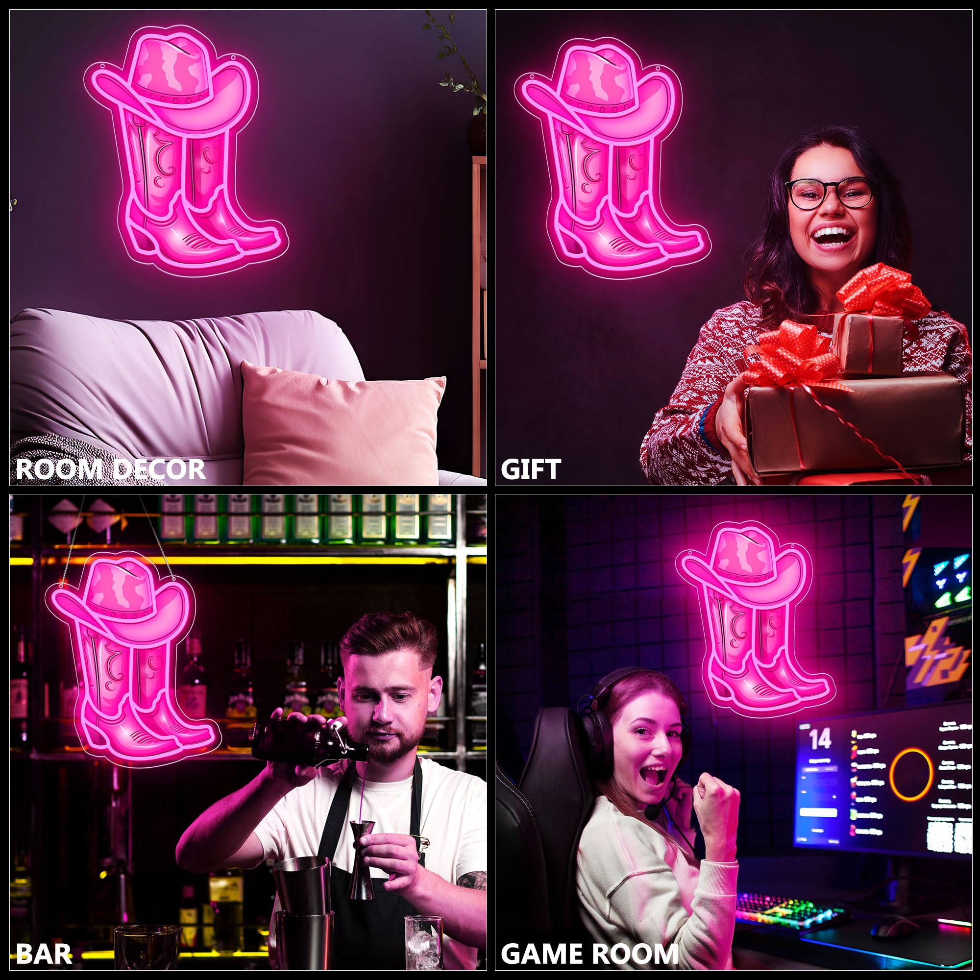 ZLOOREE western neon sign suits bars and game rooms.