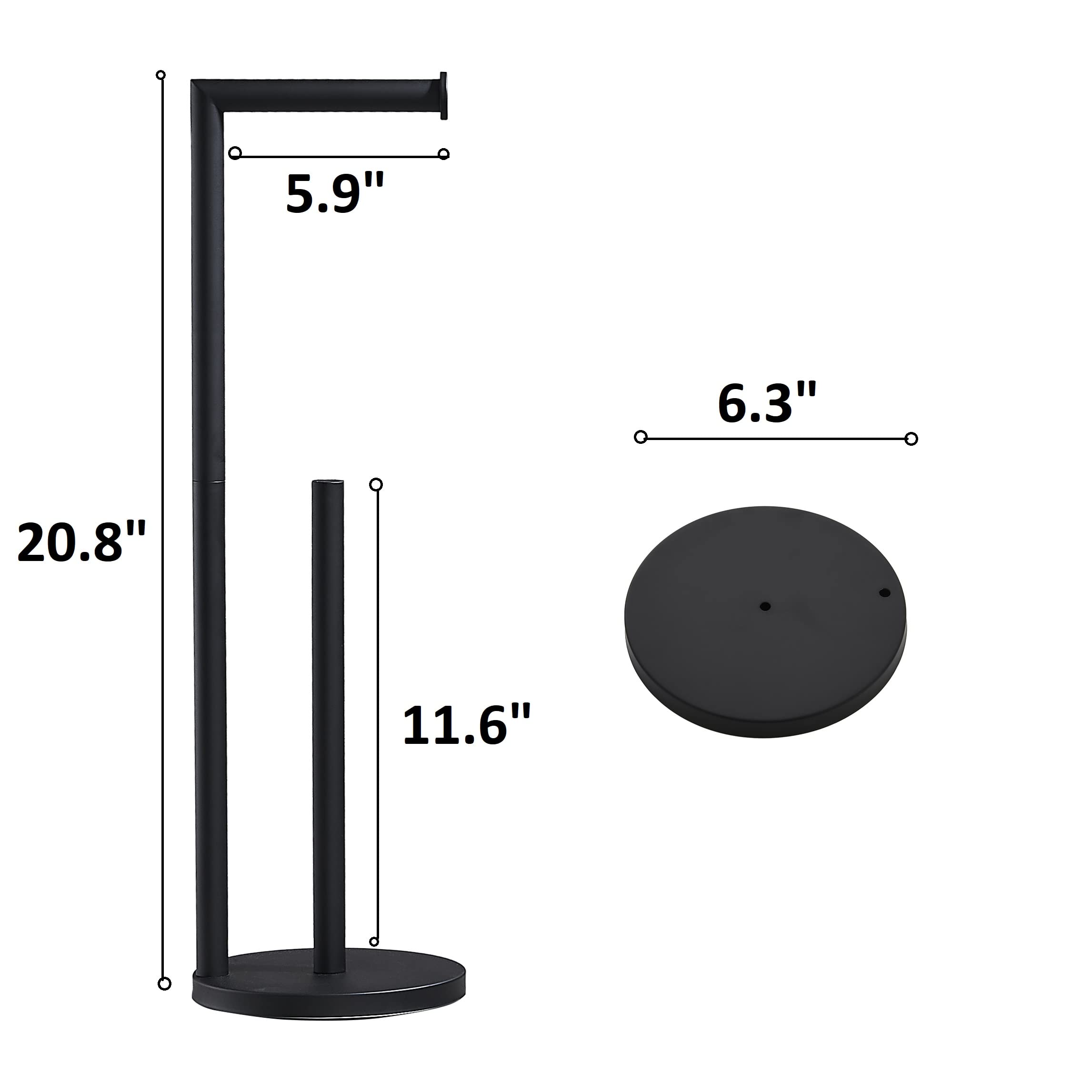 Z MAYABBO matte black base with anti-slip pads prevents movement and floor scratches