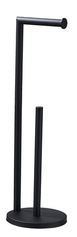 Z MAYABBO matte black free-standing toilet paper holder with a sturdy base for stability