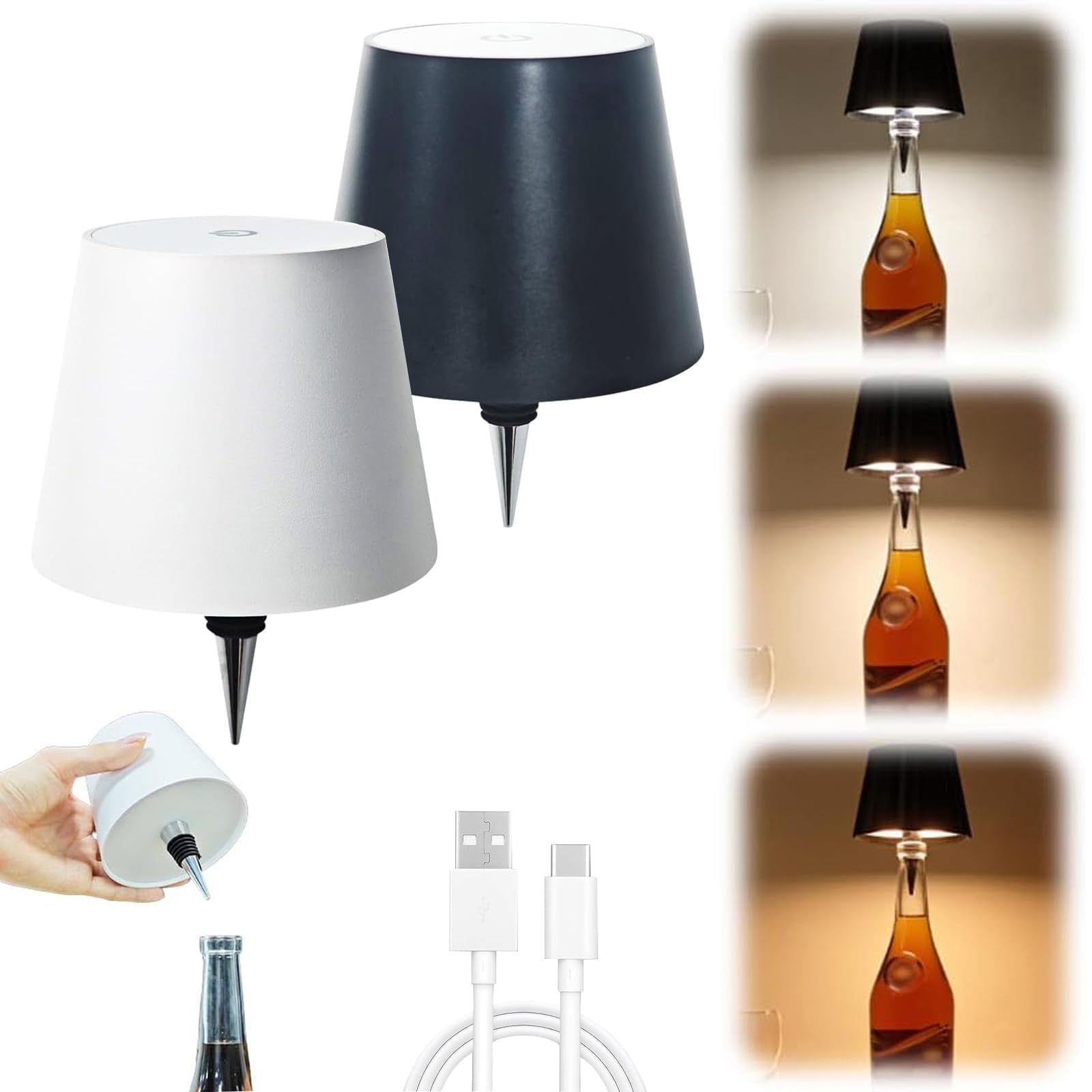 zmiao wireless bottle lamp on table adds elegant ambiance for cozy rooms
