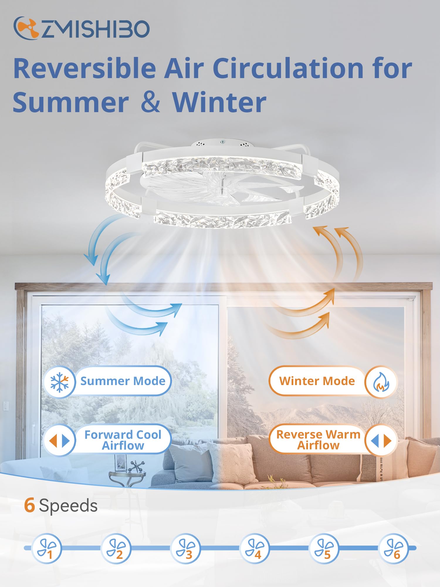 ZMISHIBO 3CCT dimmable lighting for customizable ambience.