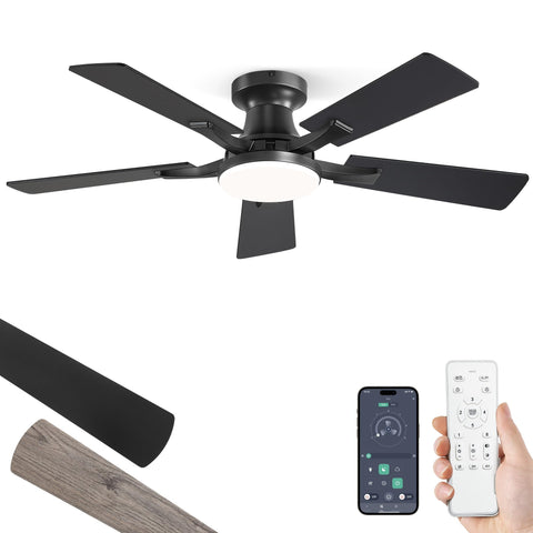 ZMISHIBO 42-inch ceiling fan with light provides bright, evenly distributed illumination.