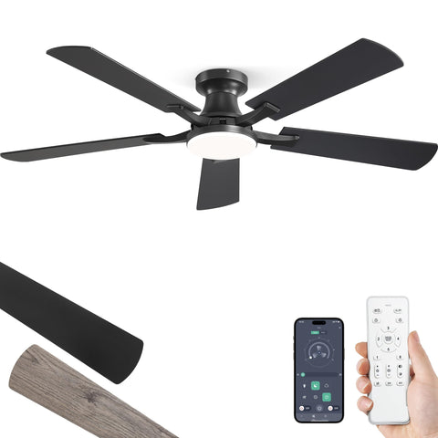 ZMISHIBO 52-inch ceiling fan with light on for cooling and ambiance in a living space