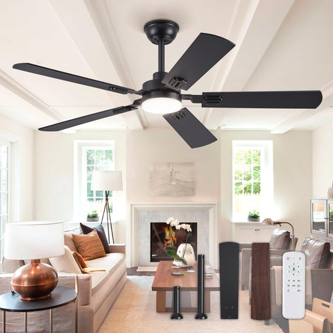 ZMISHIBO 52-inch ceiling fan with lights showing the bold design and bright airflow.