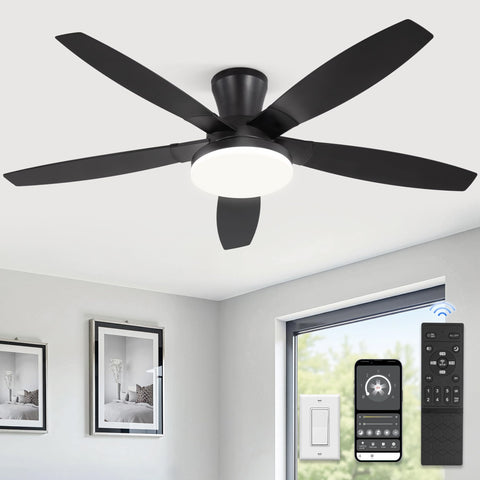 ZMISHIBO 52-inch ceiling fan with remote and light for easy control
