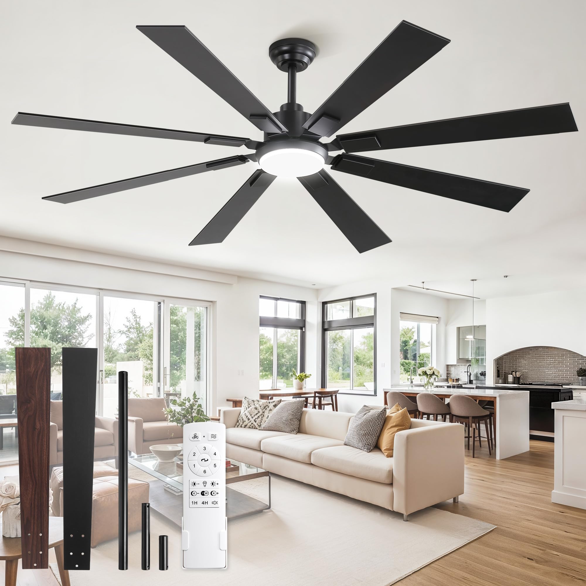 ZMISHIBO 65-inch ceiling fan with light remote for effortless year-round comfort.