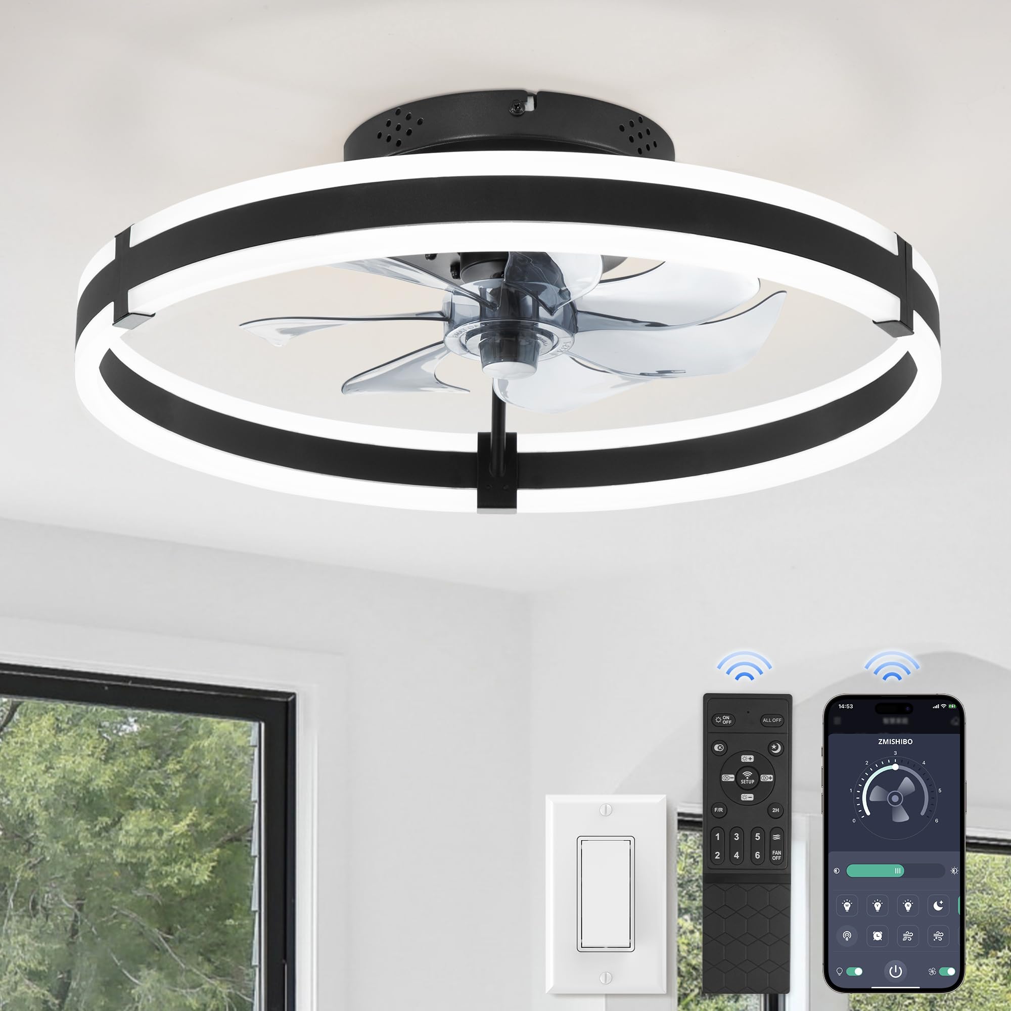 ZMISHIBO ceiling fan light remote, convenient wireless control for year-round comfort.
