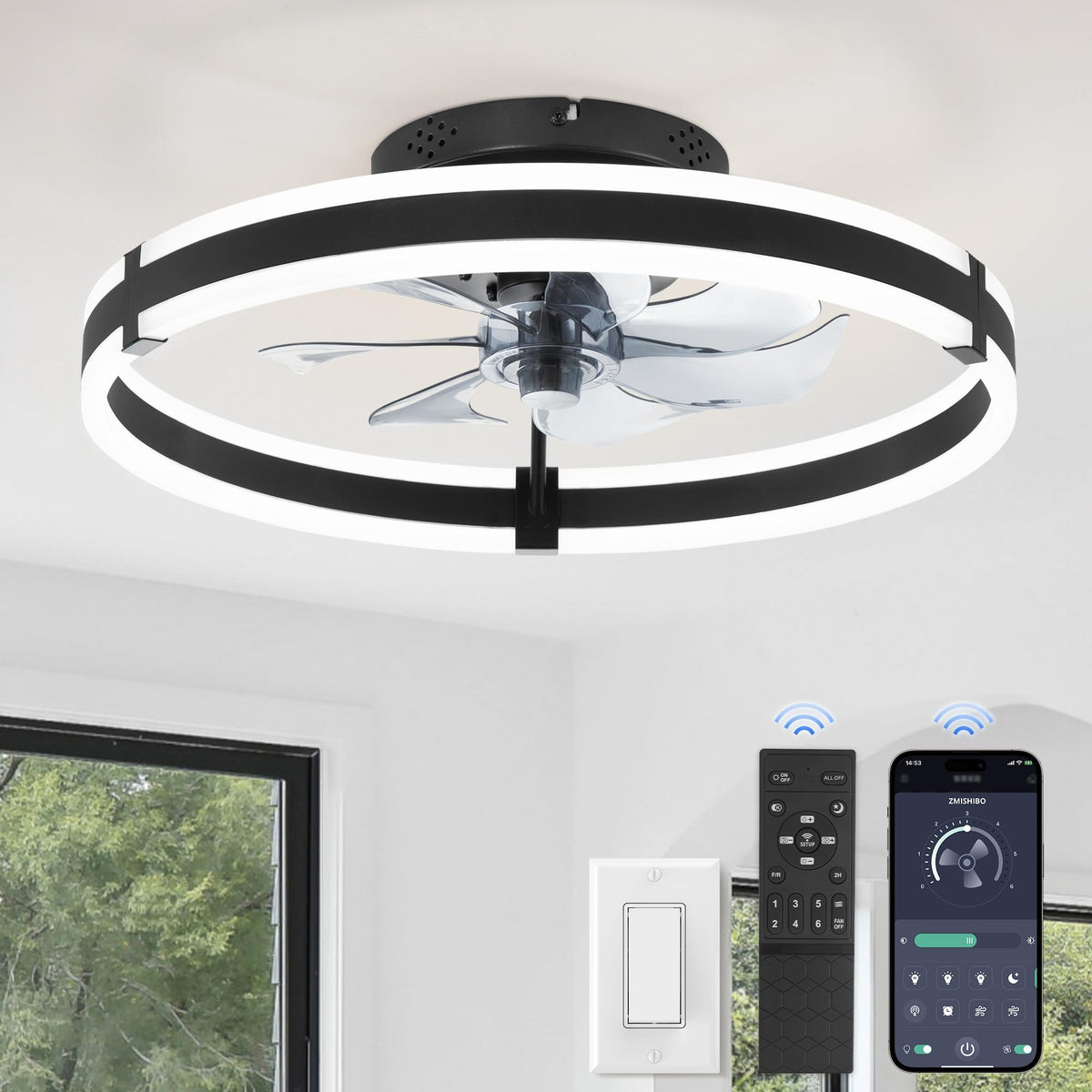 ZMISHIBO ceiling fan light remote, convenient wireless control for year-round comfort.