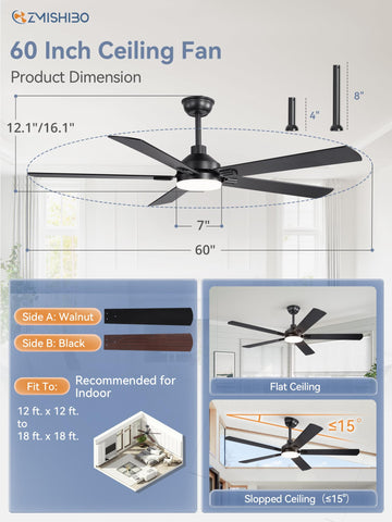 Remote control supports 6 speeds and color settings from a comfortable distance.