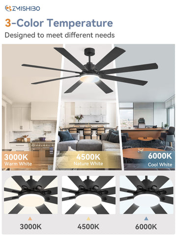 ZMISHIBO multiple downrods for high or low ceilings and angles