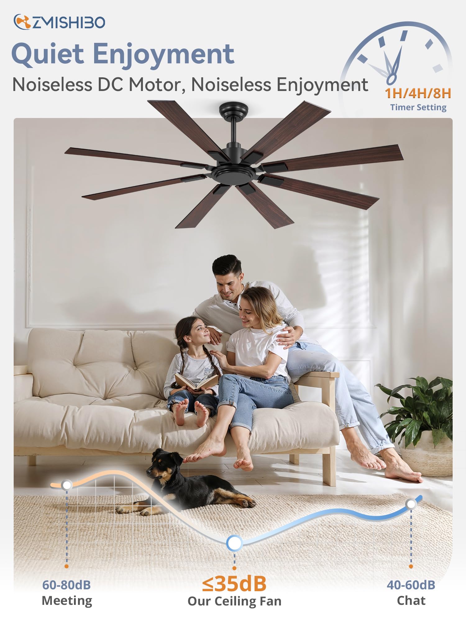 ZMISHIBO downrods and slope-ready install support varied ceilings