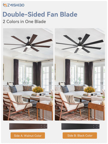 ZMISHIBO dual-finish blades in black and walnut for a modern rustic look.