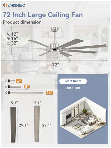 ZMISHIBO dual-finish blades blend styles for versatile interiors