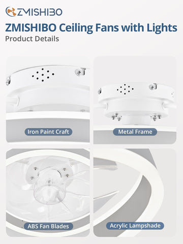 ZMISHIBO Quiet enclosed fan design keeps blades protected and safe in shared spaces.
