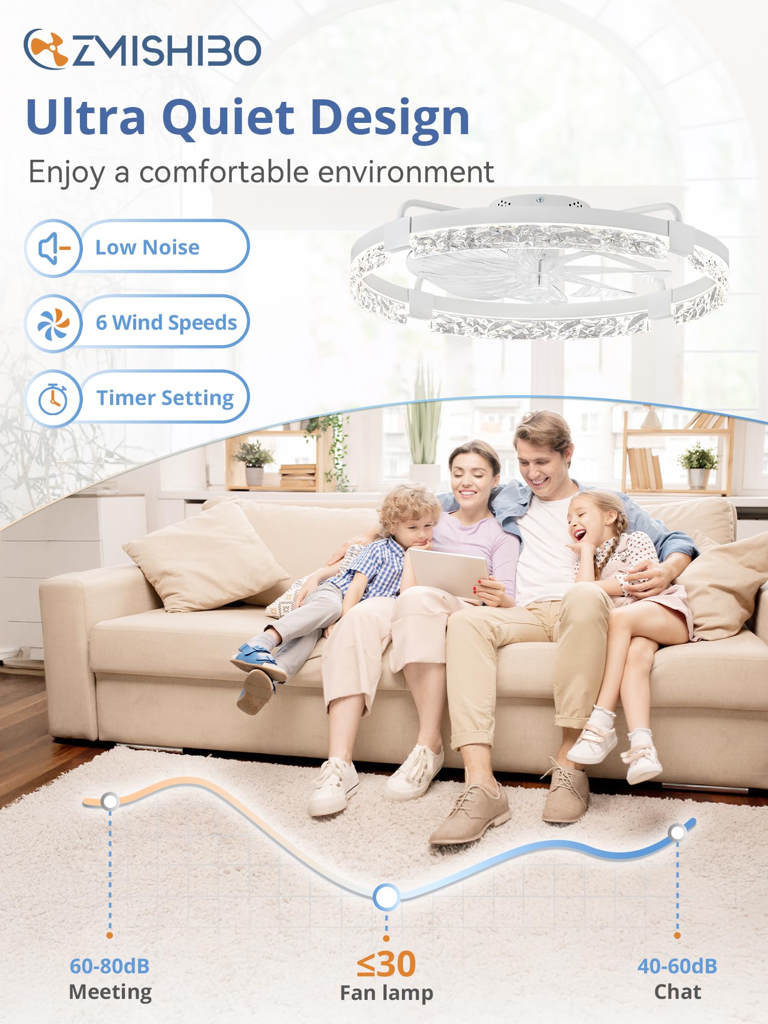 ZMISHIBO flush-mount design hugs the ceiling for space-saving style.