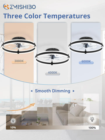 ZMISHIBO low-profile flush mount fits small bedrooms for space-saving design.