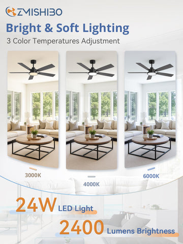 ZMISHIBO quiet DC motor delivers strong cooling with low noise in bedrooms.