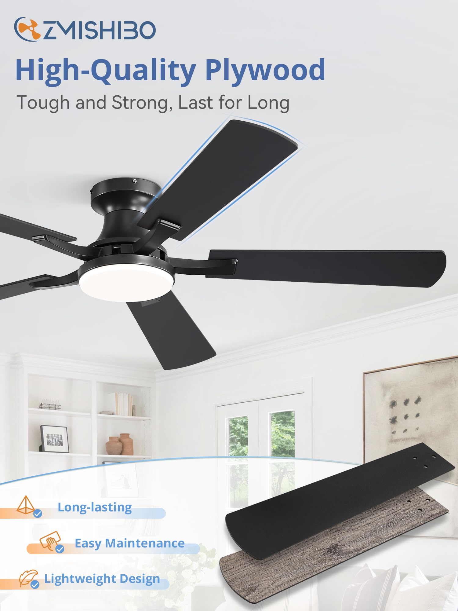 ZMISHIBO quiet high rpm motor delivering strong airflow with minimal noise