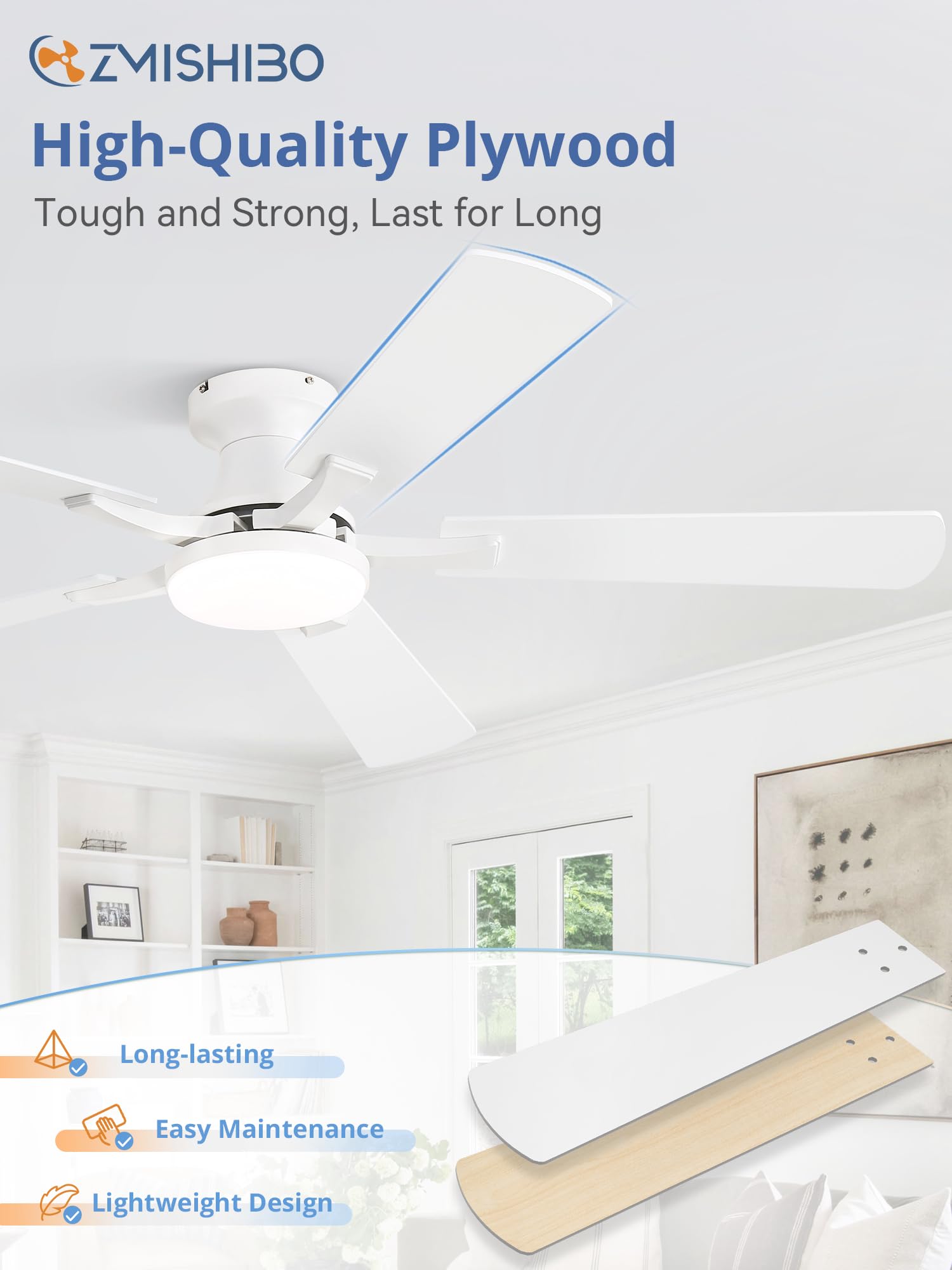 ZMISHIBO quiet high-RPM motor delivering strong airflow quietly