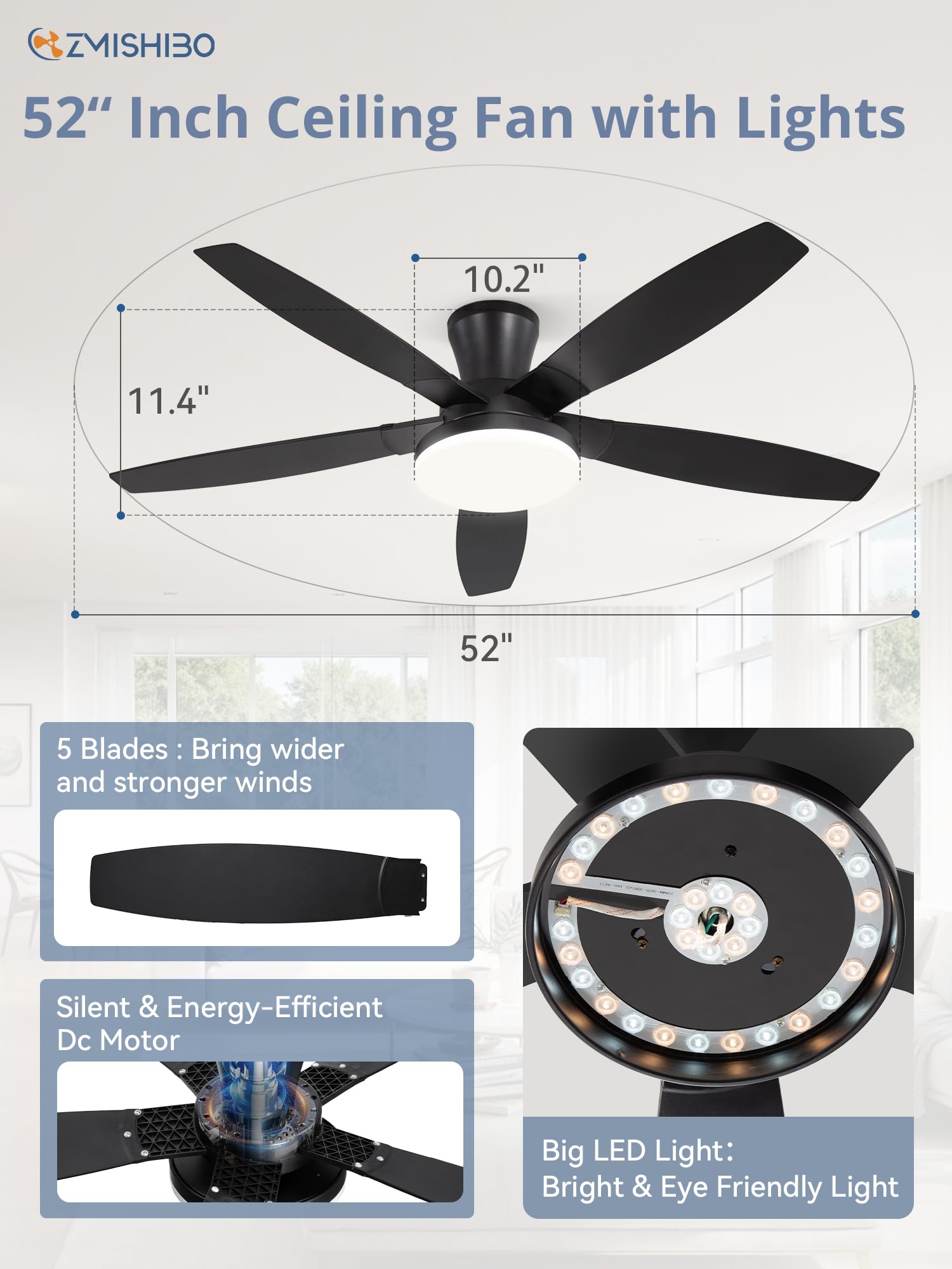 ZMISHIBO reversible DC motor for year-round comfort