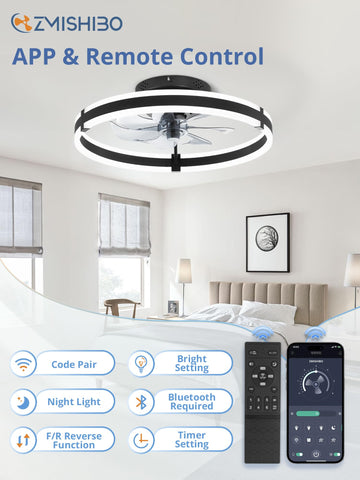 ZMISHIBO reversible DC motor enables seasonal comfort with adjustable airflow.