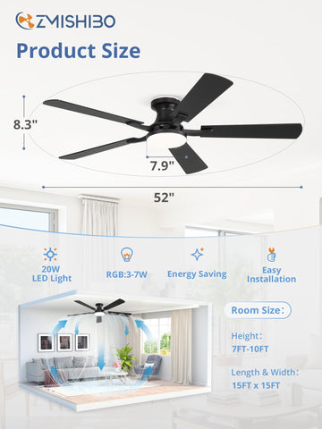 ZMISHIBO reversible motor enhances seasonal comfort.