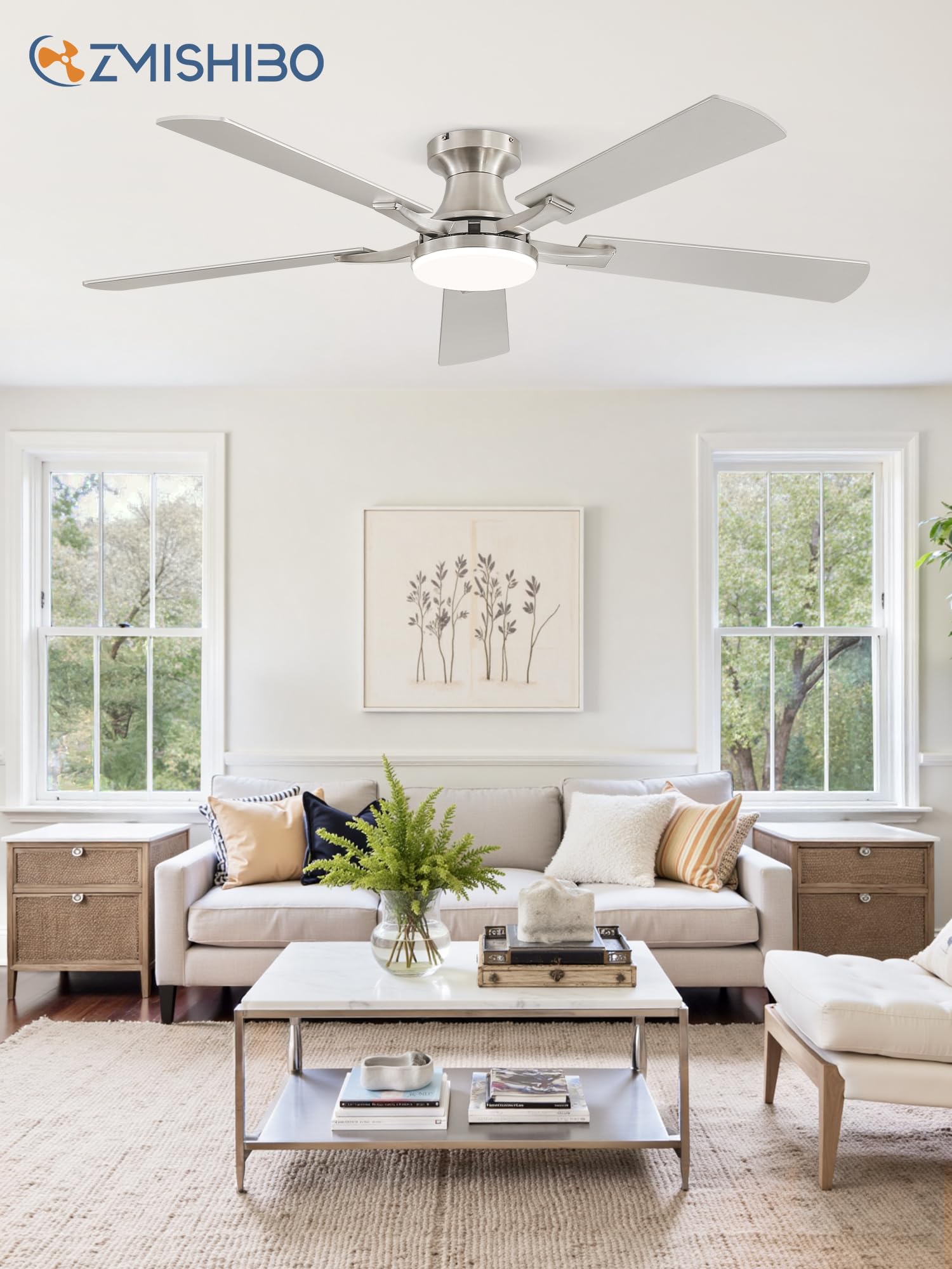 ZMISHIBO room setup showing living room or bedroom suitability with balanced airflow.